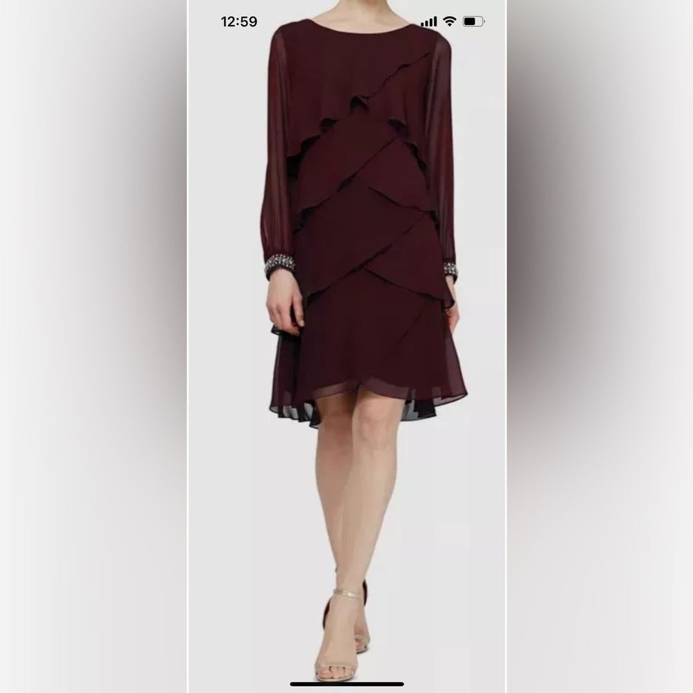 NWT SLNY burgundy dress‎ 14